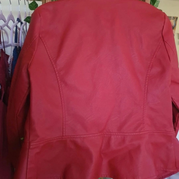 Baccini fire engine red leather jacket - Picture 4 of 4